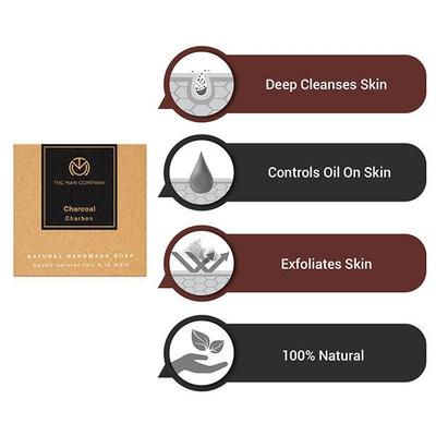 The Man Company Charcoal Charbon Natural Handmade Soap 125 gm - Soaps