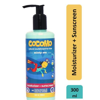 Cocomo Natural Kids Moisturizer Plus Sunscreen Lotion Shea and Kokum Butter SPF 15 Minty Sea 300 ml - Creams, Lotions & Oils