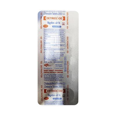 DETRIOL OD SUGAR FREE ORANGE FLAVOUR Chewable Tablet 10's - Supplements-Vit