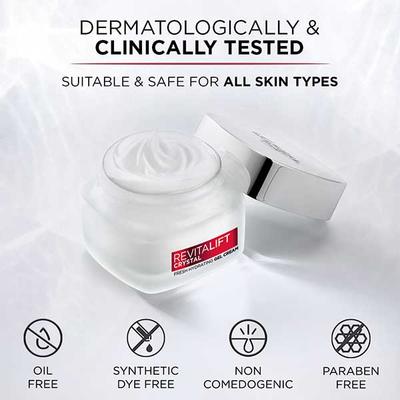 L'Oreal Paris Revitalift Crystal Fresh Hydrating Gel Cream, Oil-Free Face Moisturizer With Salicylic Acid 50 ml - Face Moisturizers