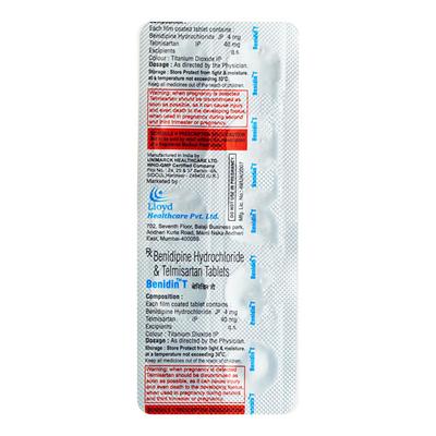 BENIDIN T 4/40mg Tablet 10's - Hypertension-Ana