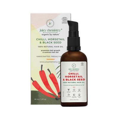 Juicy Chemistry Chilli, Horsetail & Blackseed Hair Oil for Unisex 30.0 ml - Hair Serums