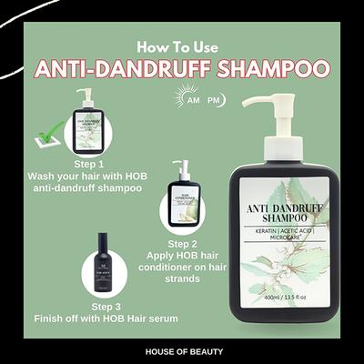 House of Beauty Anti-Dandruff Shampoo To Aid Flaky Scalp & Strengthen Hair with Salicylic 400ml - Shampoos