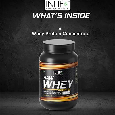 Inlife Raw Whey Protein Powder - Unflavoured 1 kg - Whey Proteins