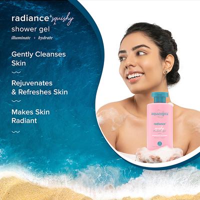 Aqualogica Radiance + Squishy Shower Gel With Watermelon & Niacinamide 250 ml - Shower Gels & Body Wash