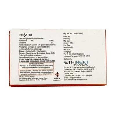 Ethitret 20mg Capsule 10'S - Acne-Acn