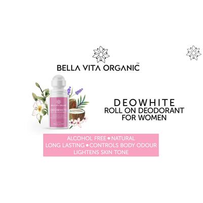 Bella Vita Organic Deowhite Underarm Whitening Natural Roll On Deodorant 75 ml - Women Deodorants/Roll-Ons