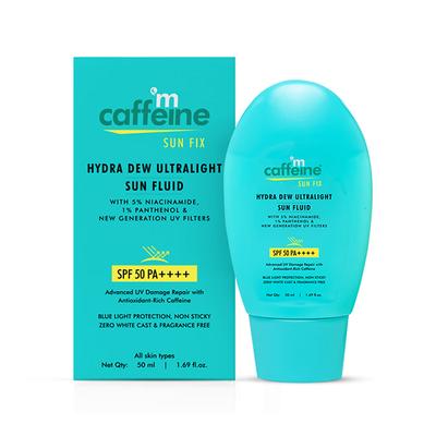 Mcaffeine Hydra Dew Ultralight Sun Fluid SPF 50 PA++++ UVA, UVB Blue Light Protection 50 ml - Body Sunscreen