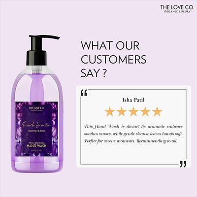 The Love Co. Lavender Hand Wash For Moisturized Hand - Gentle Cleanser for Soft Hands - Liquid Hand Soap Suitable for Sensitive Skin 300 ml - Hand Wash & Soaps