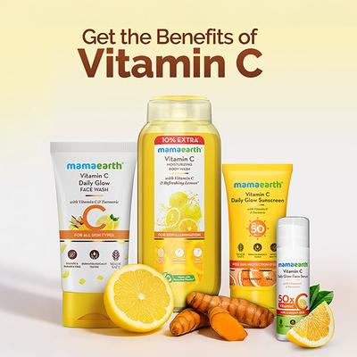 Mamaearth Vitamin C Face Wash with Vitamin C and Turmeric for Skin Illumination 150 ml - Scrubs & Exfoliants