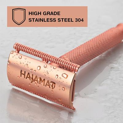 Hajamat Spade Safety Razor, Ultra High Grade Stainless Steel 304, Rose Gold Finish 1's - Razors & Cartridges