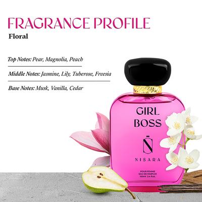 Nisara Girl Boss Perfume Long Lasting Fragrance Floral Woody Eau De Parfum For Women 100 ml - Women Perfumes (Edt/Edp)