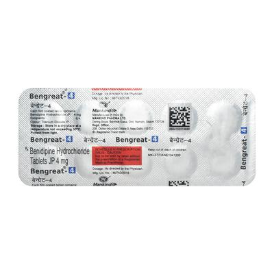 Bengreat 4mg Tablet 10'S - Hypertension-Cal