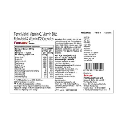 FEMZACT Capsule 10's - Supplements-Vam