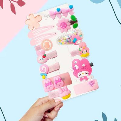 Majestique Multi Shape Hair Clips Set Baby Hairpin For Girls Cute Design Hair Accessories For Kids - Multicolor 14's - Hair Clips/Bands