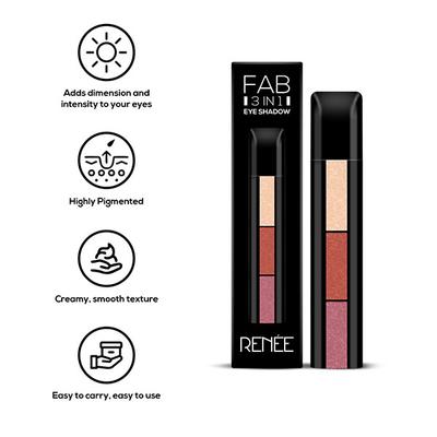 RENEE Fab 3-in-1 Eyeshadow 4.5 gm - Eye Shadow Palettes