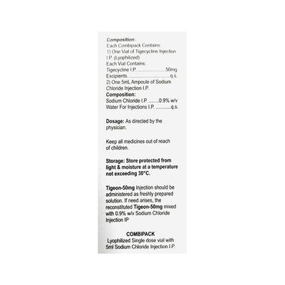 TIGEON 50 Combipack Injection 1's - Bacterial Infections-Tet