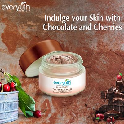 Everyuth Naturals Tan Removal Scrub - Chocolate & Cherry 50 gm - Face Scrubs