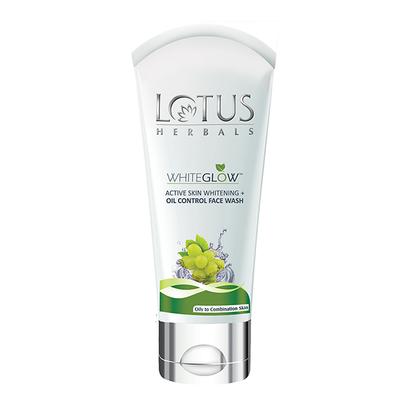 Lotus Herbals Whiteglow Active Skin Whitening + Oil Control Facewash 50 Gm - Face Moisturizers