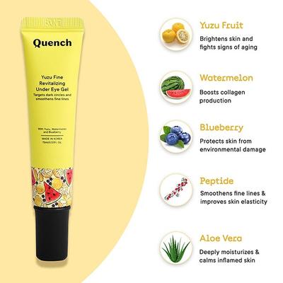 Quench Botanics Vitamin C Under Eye Gel for Dark Circles Minimizes Signs Of Ageing 15 ml - Eye Gels & Roll-On
