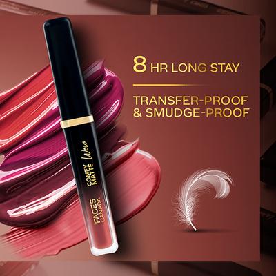 Faces Canada Comfy Matte Wow Liquid Lipstick - Nude Nector 08 3.8 ml - Liquid Lipsticks