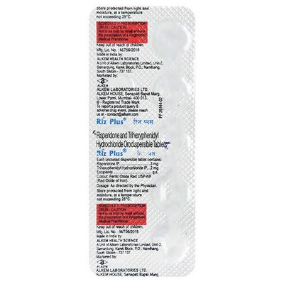 RIZ Plus Tablet 10'S - Schizophrenia-Aps
