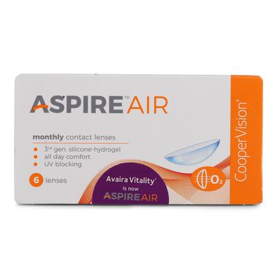 CooperVision ASPIRE AIR UV Blocking Monthly Disposable Spherical Silicone Hydrogel Lenses (6 Lenses) (Power -3.75) - Eyecare Lenses