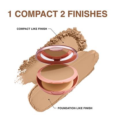 Lakme 9to5 Unreal Dual Cover Pressed Powder, 2 In 1 Compact + Foundation, 34 Almond, 9 gm - Compact Powder