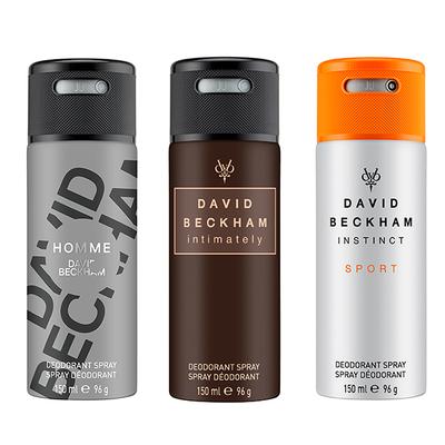 David Beckham Instinct Sport + Intimately + Homme Deo Combo Set - Pack of 3 450 ml - Deodorants/Roll-Ons