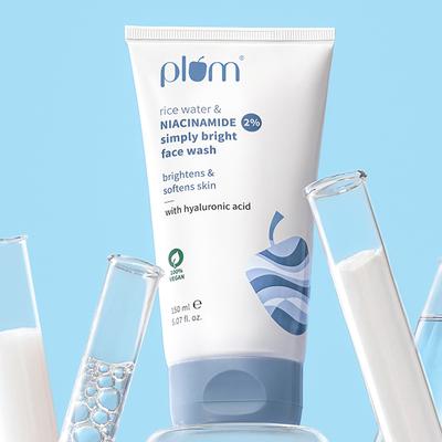 Plum 2% Niacinamide Face Wash With Rice Water For Bright, Soft Skin Gentle,Non-drying formula 150 ml - Face Wash & Cleansers