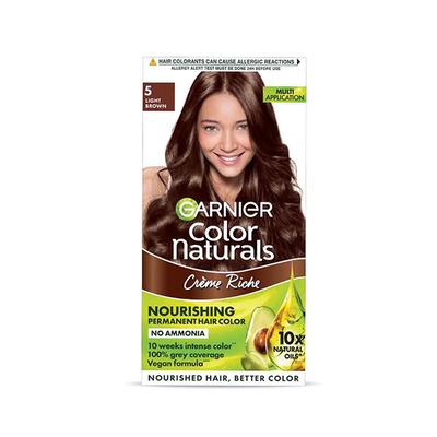 Garnier Color Naturals Creme Hair Color, Shade 5 Light Brown 105.6 Gm - Crème