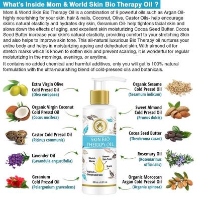 Mom & World Skin Bio Therapy Oil for Stretch Marks 200 ml - Massage Oils