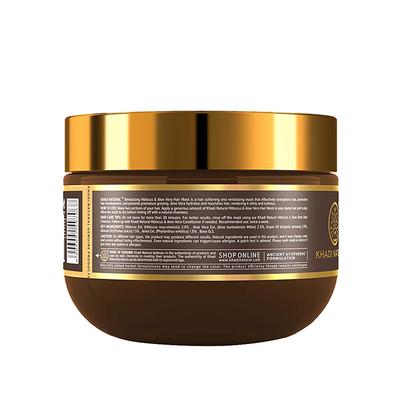 KHADI NATURAL HIBISCUS & ALOEVERA HAIR MASK WITH AMLA & ARGAN OIL- POWERED BOTANICS 200 gm - Hair Masks & Packs