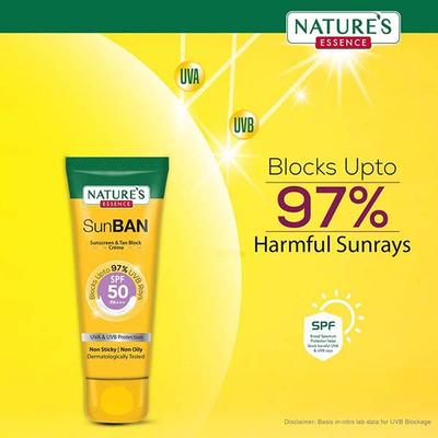 Nature'S Essence Sunban Spf 50 Pa+++ Sunscreen & Tan Block Creme 120 ml - Face Sunscreen