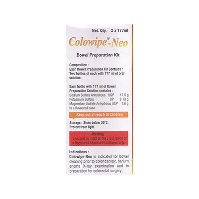COLOWIPE NEO BOWEL PREPARATION DELICIOUS ORANGE FLAVOUR Kit 1's - Constipation-Lax