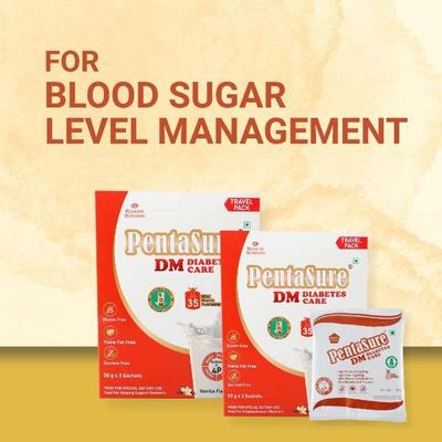 PentaSure DM Diabetic Care Protein Powder - Vanilla Flavour (Travel Pack Sachet of 3 x 50 gm) - Diabetes (Fitness)