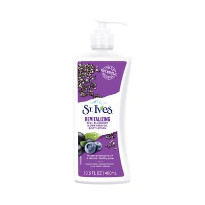 St. Ives Revitalizing Acai Blueberry & Chia Seed Body Lotion 100% Natural Moisturizers 400 ml - Lotions & Creams