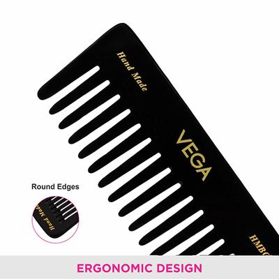 Vega Handcrafted Comb Black (HMBC - 406) 1's - Hair Combs