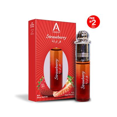 St. John Strawberry Attar Roll On - Pack of 2 x 8 ml - Men Deodorants/Roll-Ons