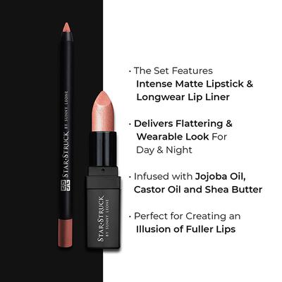 Star Struck by Sunny Leone Champagne Sparkle Lip Kit Lipstick and Lip Liner 2's - Lip Glosses