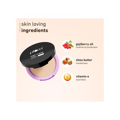 Plum Legit Matte Talc-Free Compact with SPF 15 Brew Brilliance - 133 Y 9 gm - Compact Powder