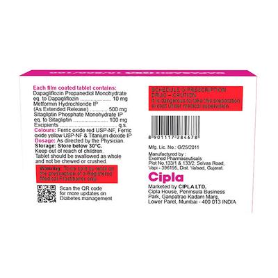 DAPASACH MS 10/500/100 Tablet 10's - Diabetes-Ant