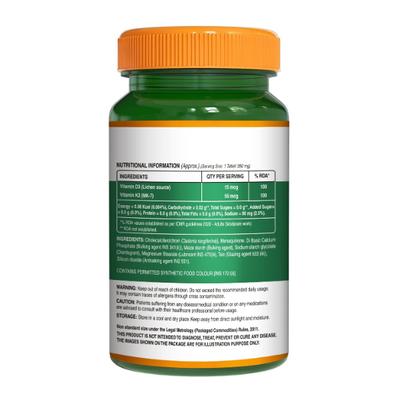 Pure Nutrition Vitamin D3 + K2 FROM LICHEN 350 mg Veg Tablet 60's - Multi-Vitamins