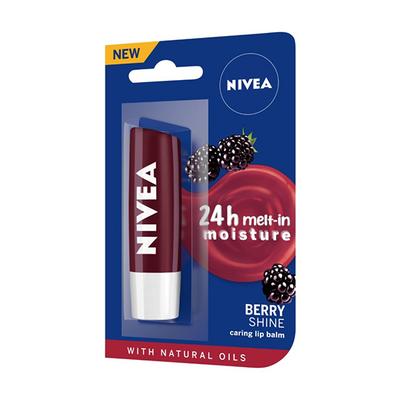 NIVEA 24HOUR LIP BALM NATURAL OIL BLACKBERRY & WATERMELON 4.8 gm - Lip Balms