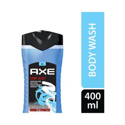 Axe Sports Blast 3 In 1 Body Face & Hair Wash for Men Long-Lasting Fragrance 400 ml - Shower Gels & Body Wash