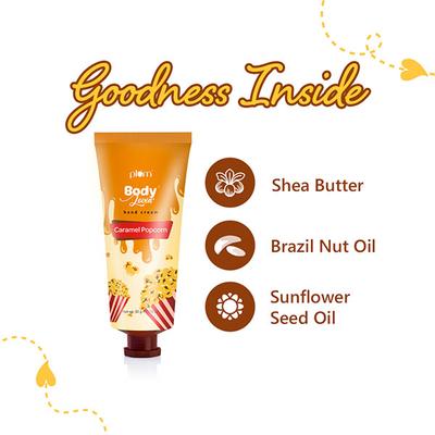 Plum BodyLovin' Caramel Popcorn Hand Cream - Caramel Popcorn Fragrance 50 gm - Hand Creams