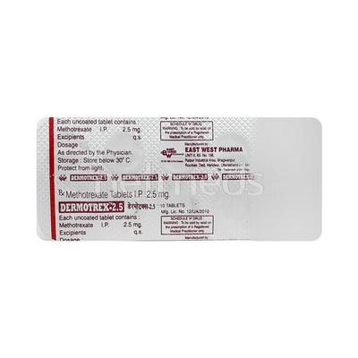 Dermotrex 2.5mg Tablet 10'S - Cancer Oncology-Cyt