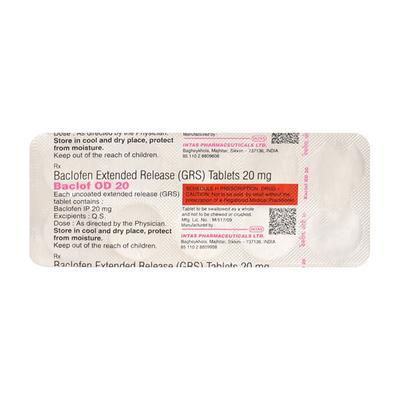 Baclof OD 20mg Tablet 10'S - Muscle Cramps/Spasticity-Mus