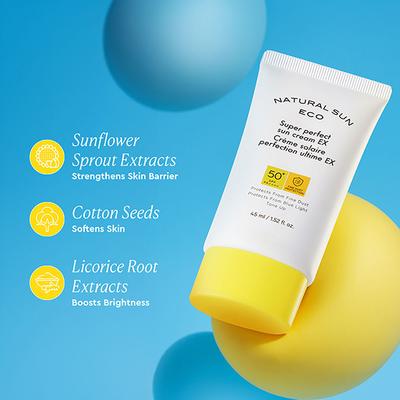 The Face Shop Naturalsun Eco Super Perfect Sun Cream Ex 50+ SPF Pa++++ 45ml - Face Sunscreen