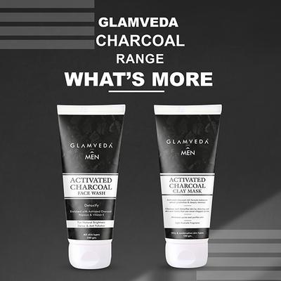 Glamveda Activated Charcoal Face ScrubFor Deep Cleansing & Pore Care 100 ml - Scrubs & Exfoliants